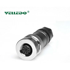 Соединитель клеммный VELLEDQ M12-F08T (розетка)